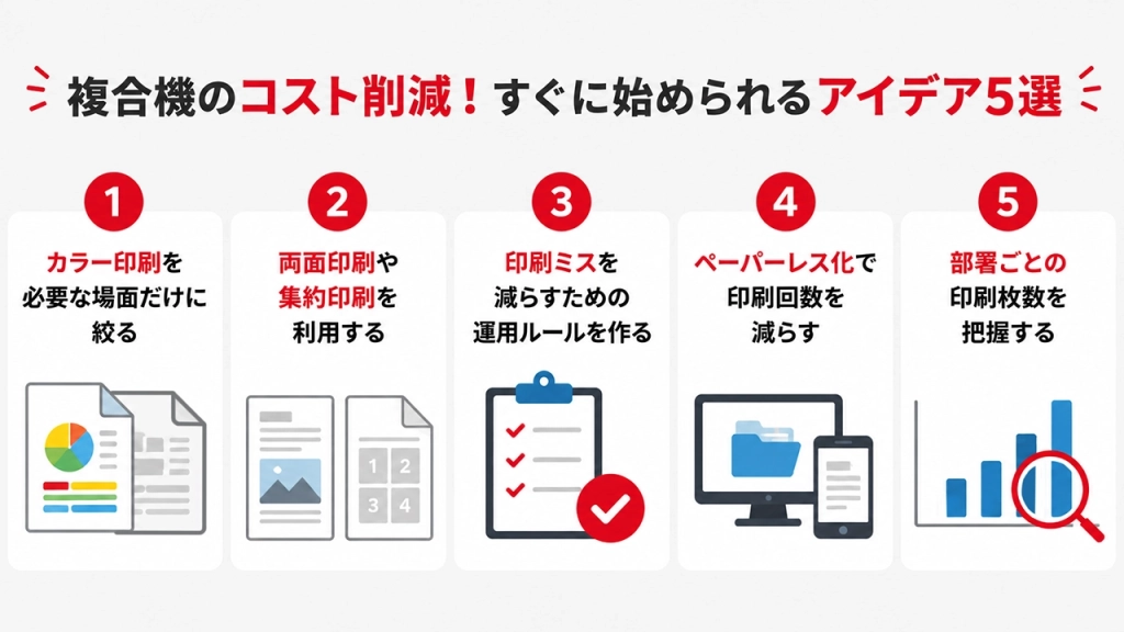 複合機のコスト削減！すぐに始められるアイデア5選
