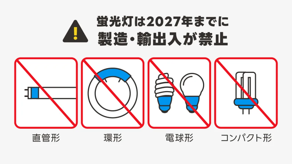 2027年末までに蛍光灯の製造・輸出入が禁止に！