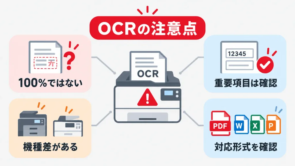 複合機のOCRを使う際に注意することは？