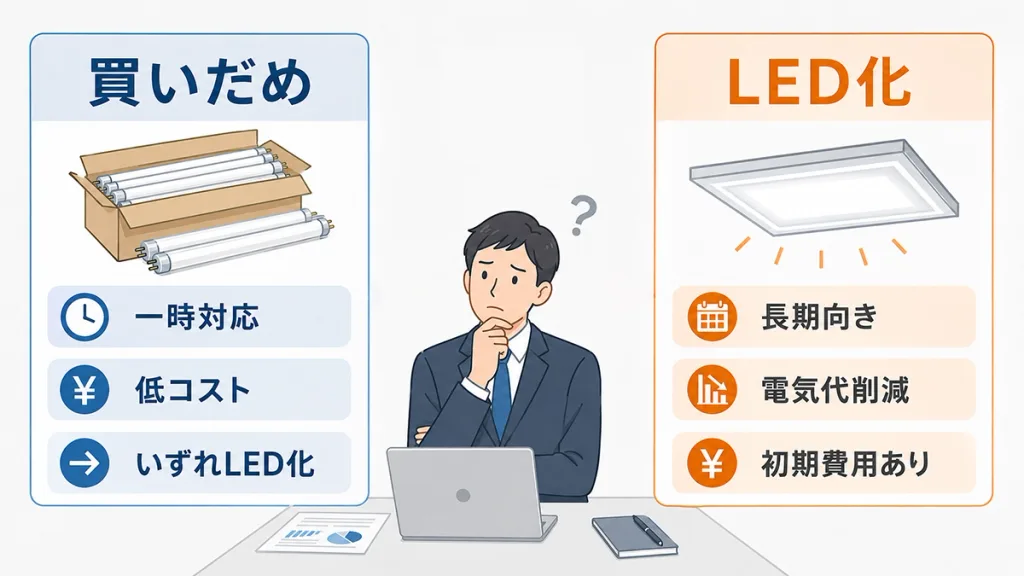 蛍光灯の生産終了にどう備える？買いだめとLED化を比較