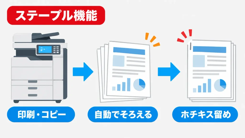コピー機・複合機のホチキス機能（ステープル）とは？